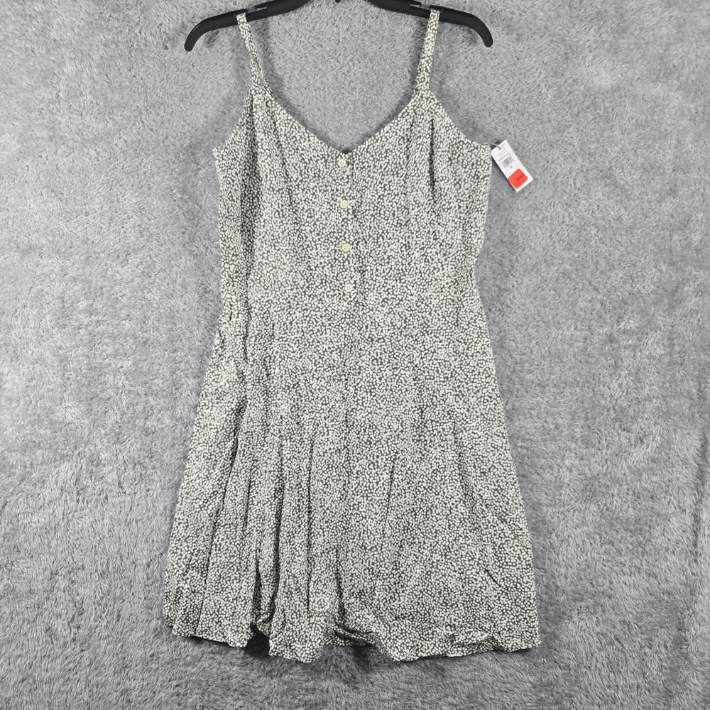 Gap Womens Green White Polka Dot Button Front Smocked Mini Dress Small New